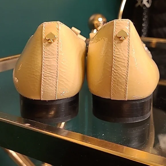 KATE SPADE patent leather Karen tuxedo cream loafers - Picture 6 of 9
